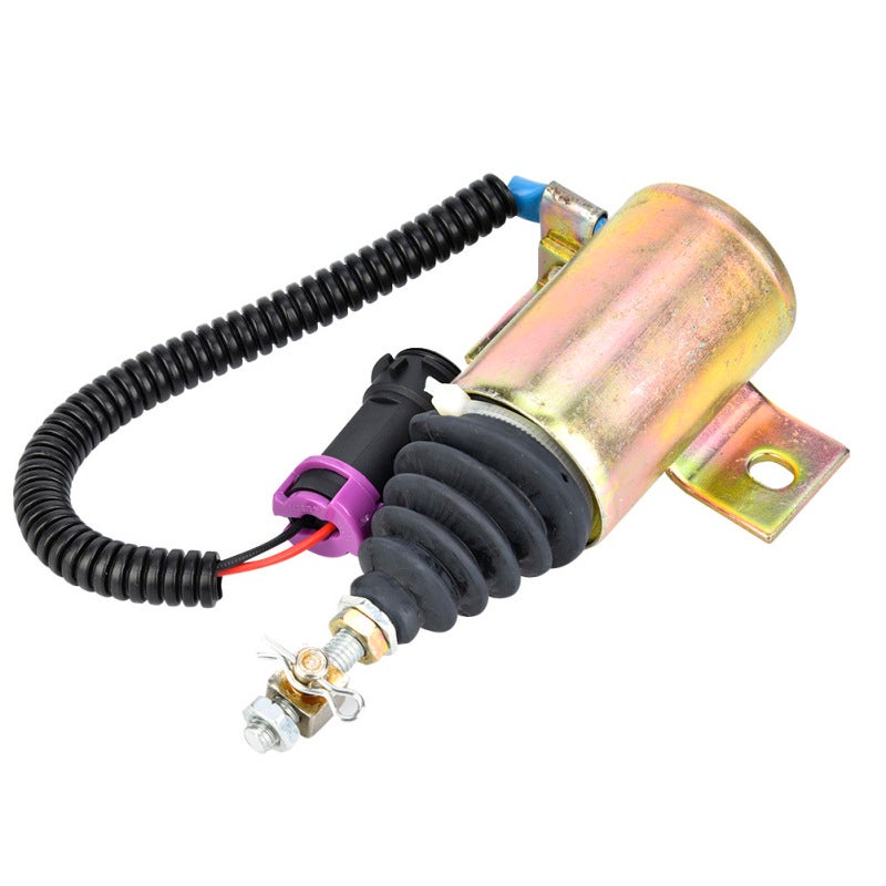 12V Fuel Shut Off Solenoid - Fully Sealed Leak-Proof Rugged Steel Body Engine Protection Solenoid for Foton 483 Diesel Engine - Image 1