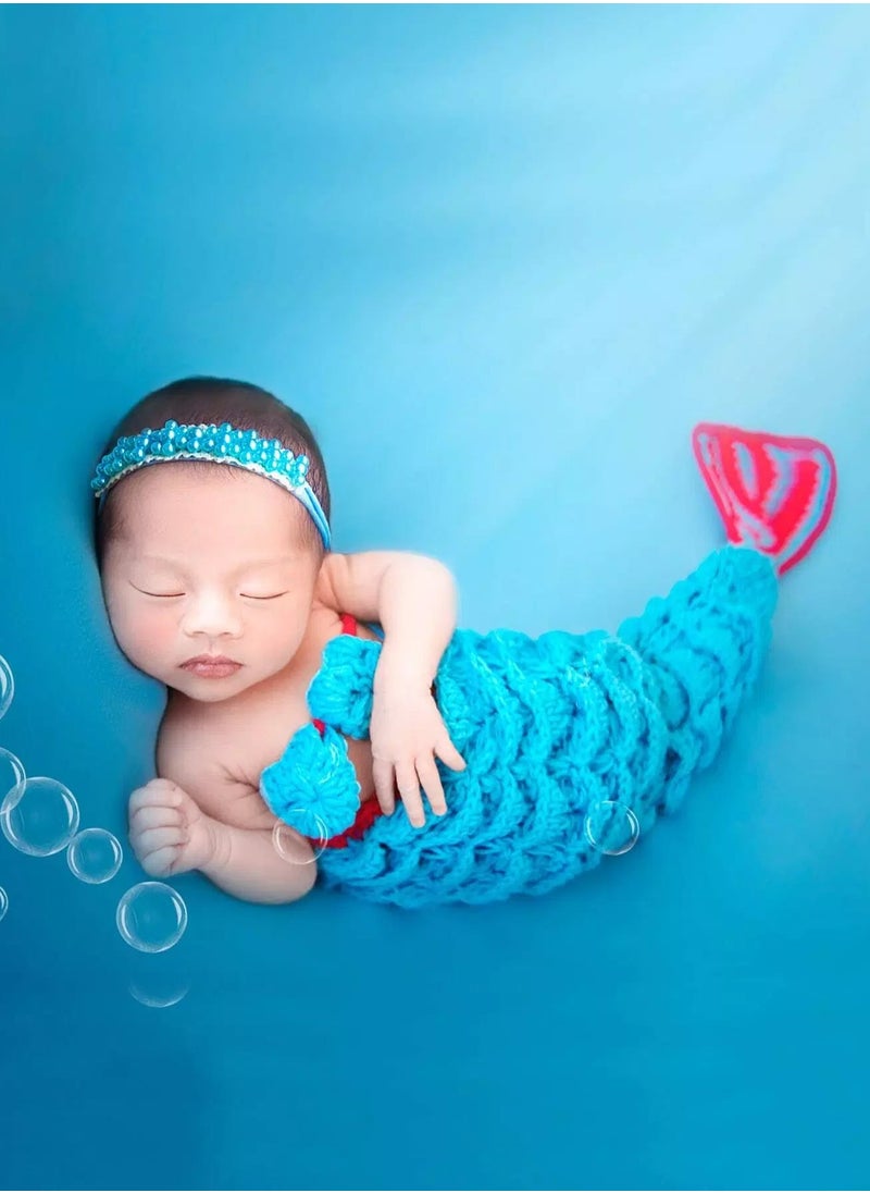 Generic Newborn Girl 2pcs Knitted Mermaid Photography Prop  - Image 1