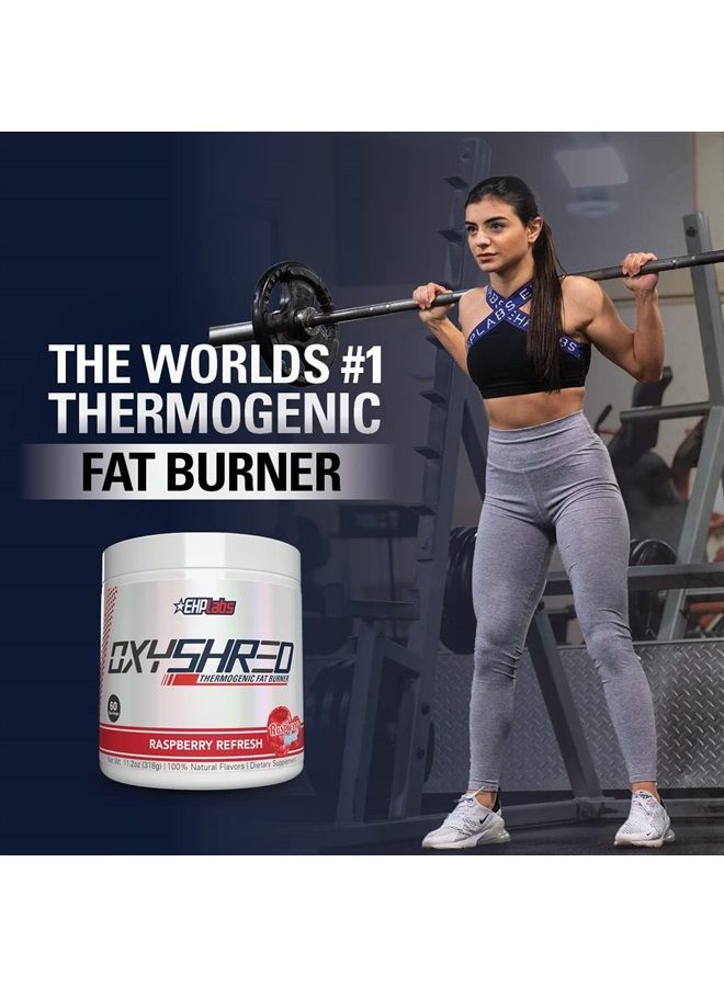 EHP Labs مسحوق EHPlabs OxyShred Thermogenic قبل التمرين ومكمل التقطيع - مسحوق مثبت سريريًا قبل التمرين مع L جلوتامين وأسيتيل L كارنيتين، مشروب تعزيز الطاقة - توت العليق المنعش، 60 وجبة  - Image 3