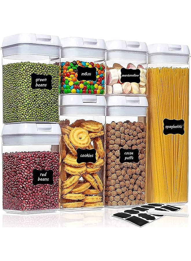 Storage Containers 7pcs-Leak-proof Airtight with 24 Labels And Markers- BPA Free Plastic Food Containers For Organizing Pantry Kitchen - Image 1