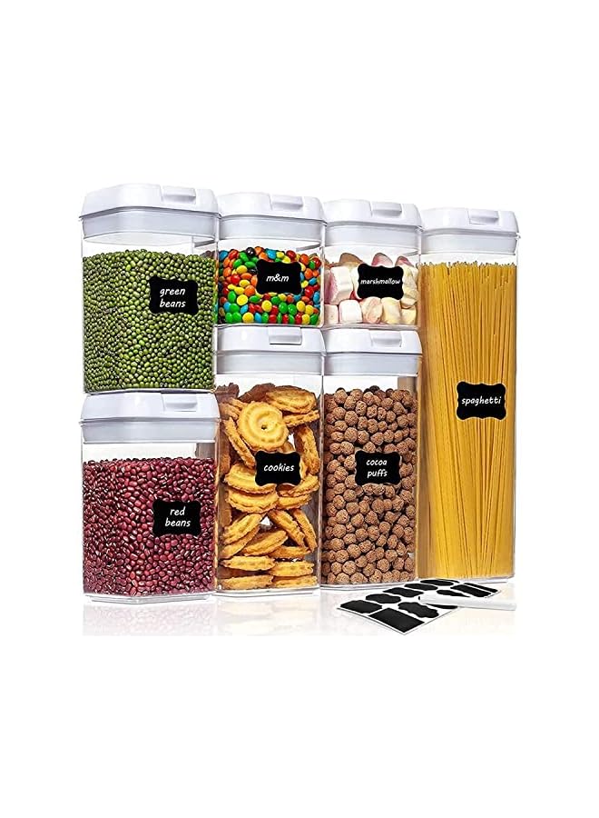 Storage Containers 7pcs-Leak-proof Airtight with 24 Labels And Markers- BPA Free Plastic Food Containers For Organizing Pantry Kitchen - Image 2