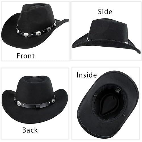 IZUS Western Outback Felt Cowboy Hat for Women Cowgirls Fedora Gus Hat Rodeo 22"-22.75" fit for M/L - Image 5