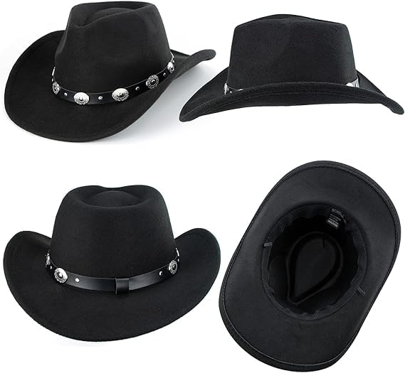 IZUS Western Outback Felt Cowboy Hat for Women Cowgirls Fedora Gus Hat Rodeo 22"-22.75" fit for M/L - Image 4