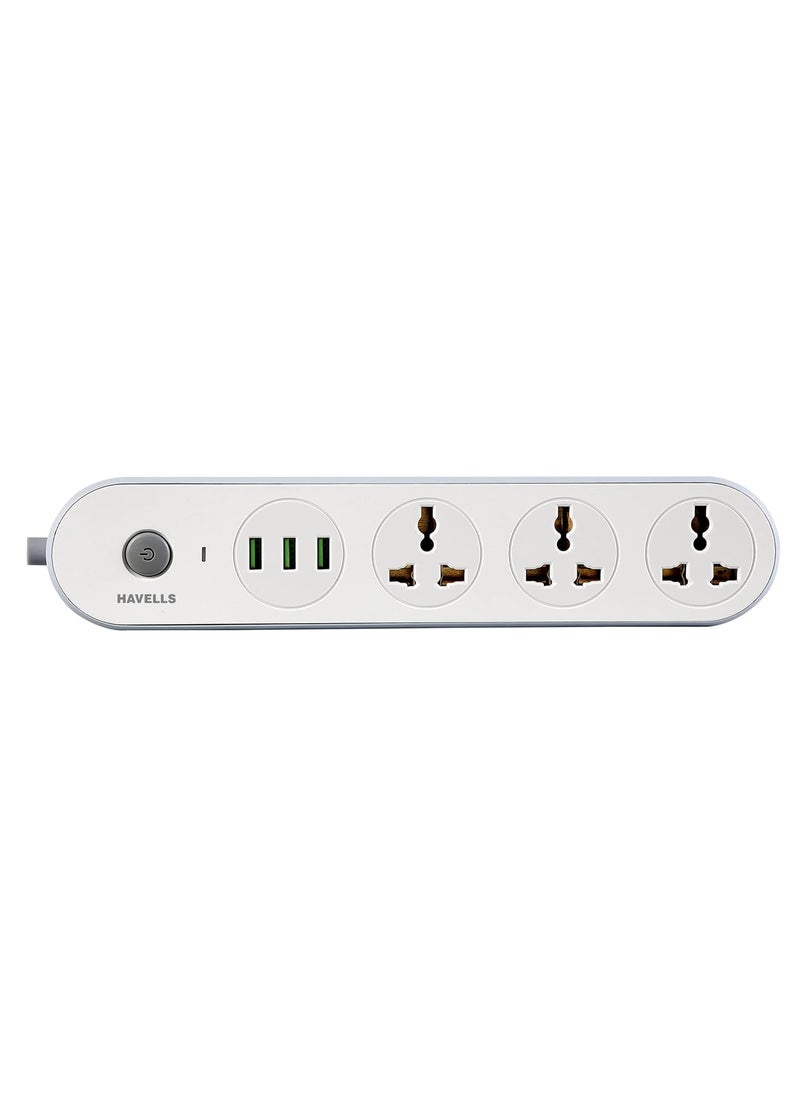 Havells Havells USB Star 15mtr 3 USB 31 3pin 240v6A Extension Board  - Image 2