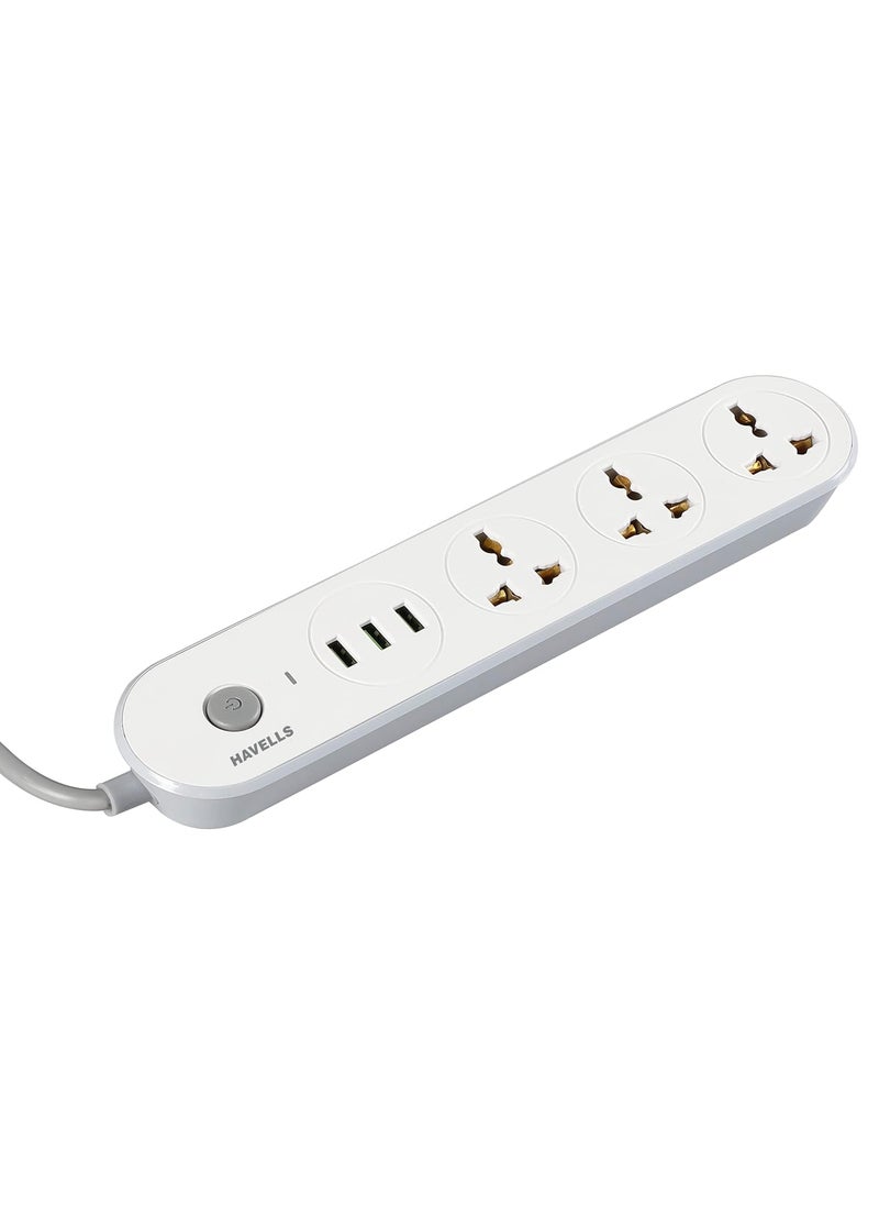 Havells Havells USB Star 15mtr 3 USB 31 3pin 240v6A Extension Board  - Image 1