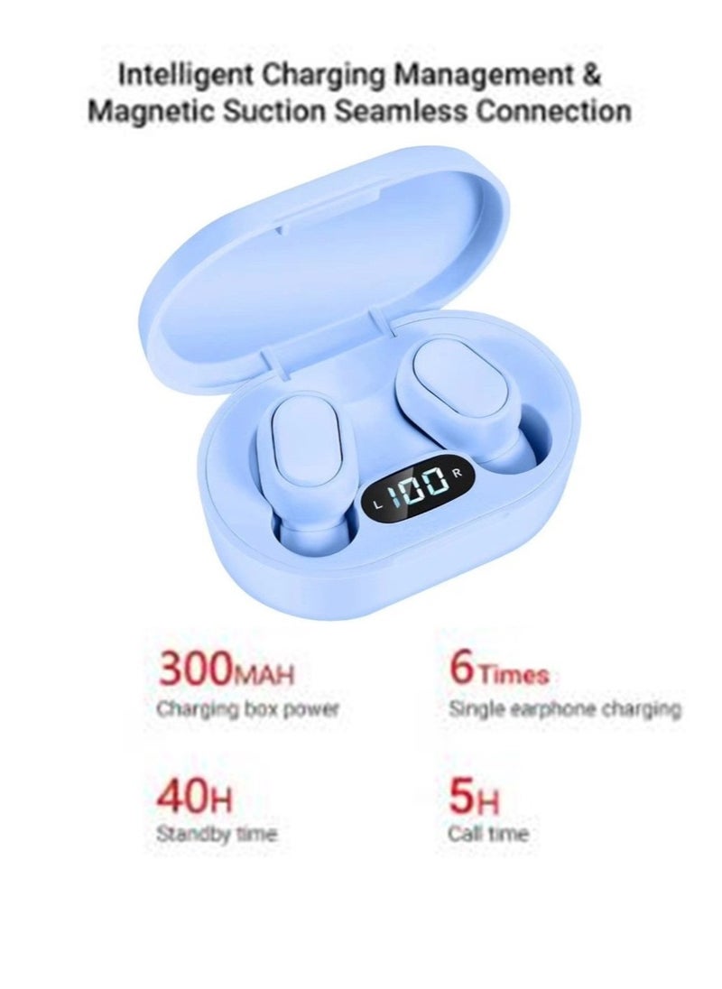Generic - Mini Earbuds New Generation Smart Earphones TWS Bluetooth Headphones with LED Power Display HiFi Sound Quality Deep Bass Blue - Image 1