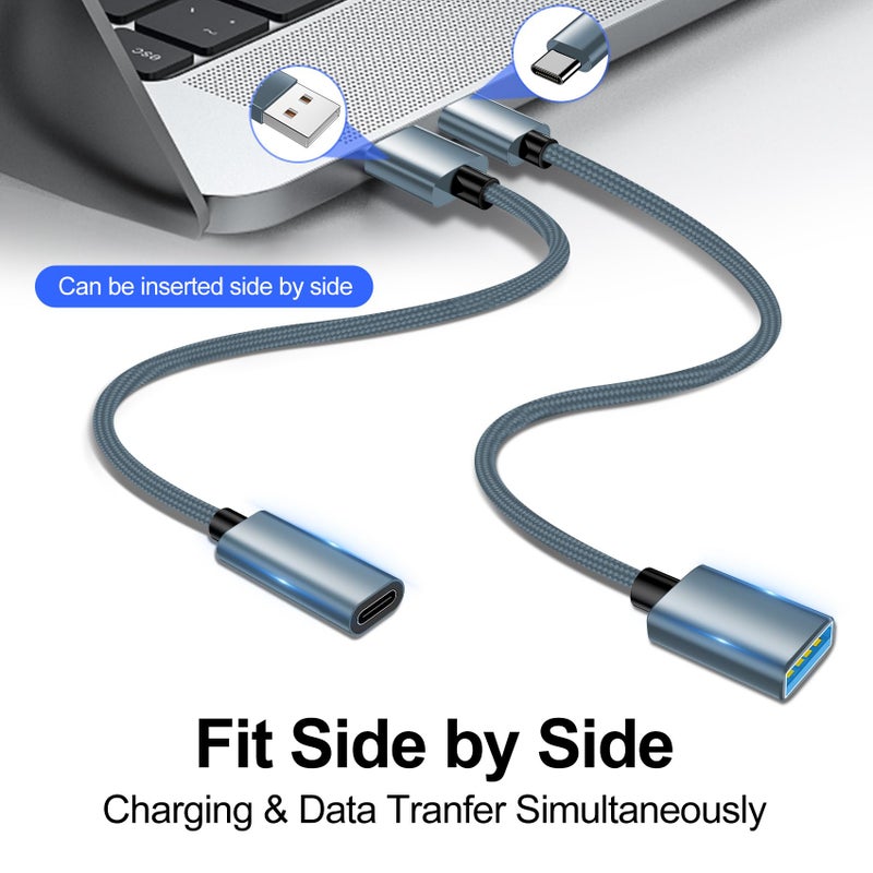 xiwxi [4 Packã€USB-C to USB-Aã€‘&ã€USB-A to USB-Cã€‘ OTG Cable,Type C Type A Male Female Adapter SuperSpeed Data Transfer & Fast Charging Compatible with iPhone/Samsung/iPad/iWatch/AirPods/PS/2 Cables - Image 3