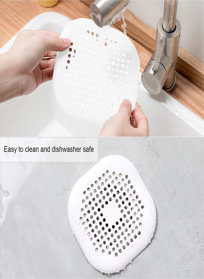 Philbinden 2 Pieces Shower Drain Hair Catcher Bathtub Stopper Home Drain Protectors Drain Cover with Sucker Water Trap Sink Cover for Bathroom Bathtub and Kitchen (White,White) - Image 4