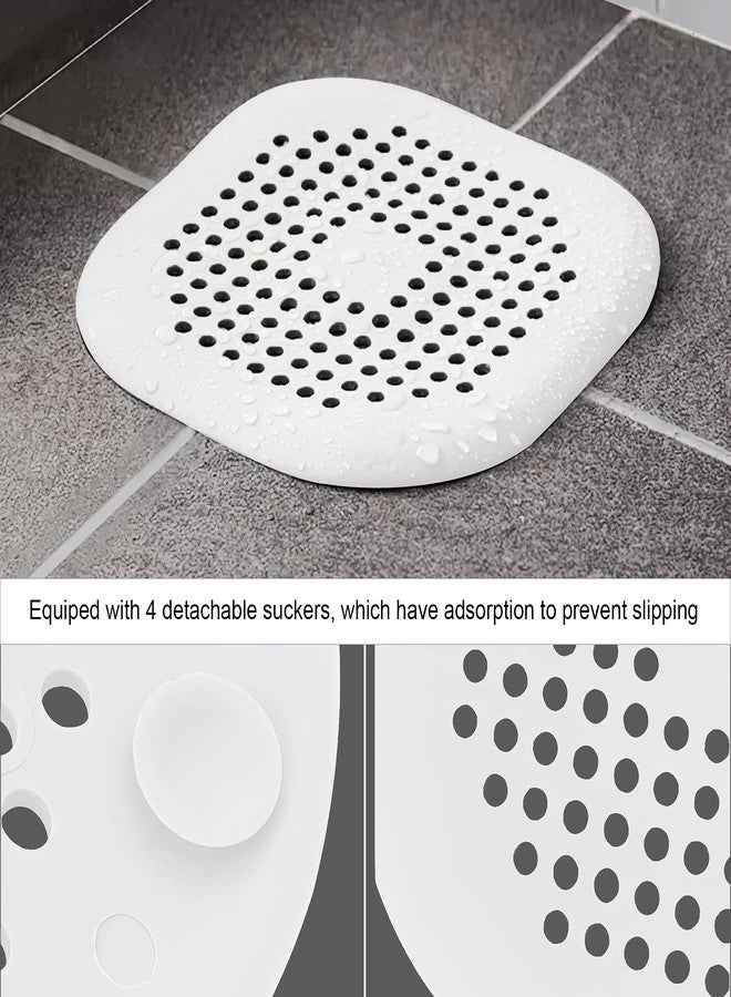 Philbinden 2 Pieces Shower Drain Hair Catcher Bathtub Stopper Home Drain Protectors Drain Cover with Sucker Water Trap Sink Cover for Bathroom Bathtub and Kitchen (White,White) - Image 5