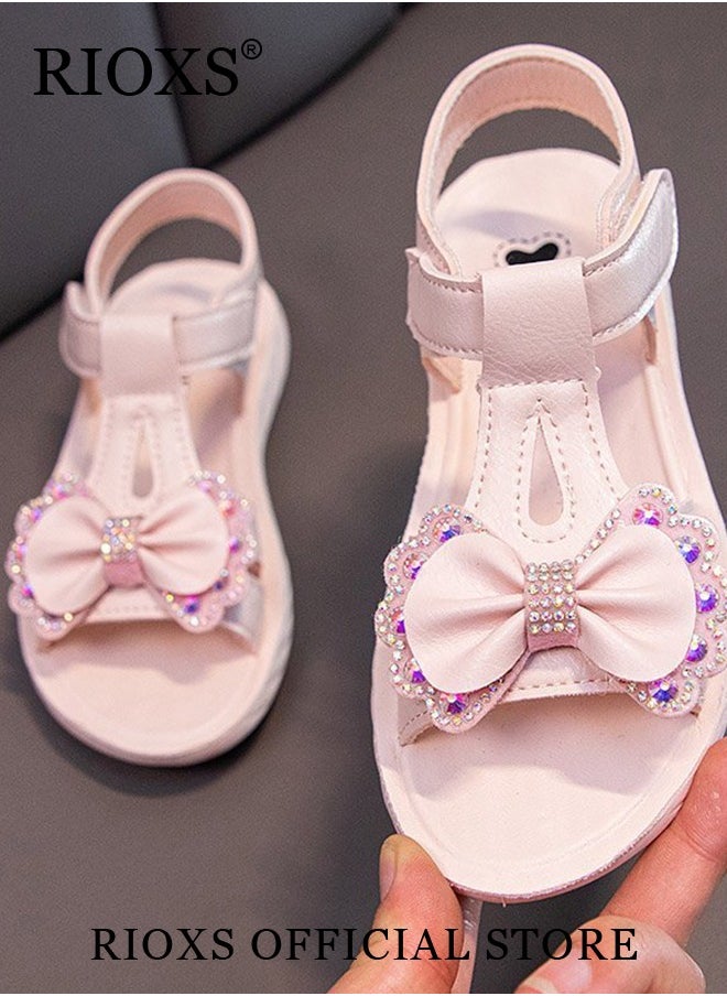 RIOXS Little Kids Girls Fashion Non-Slip Soft Sole Floral Sandals Princess Adjustable Shoes Lightweight Breathable Ankle Strap Sandals  - Image 3