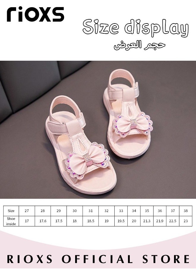 RIOXS Little Kids Girls Fashion Non-Slip Soft Sole Floral Sandals Princess Adjustable Shoes Lightweight Breathable Ankle Strap Sandals  - Image 5