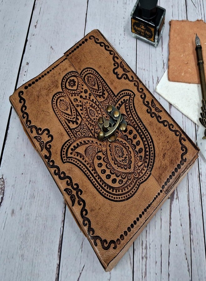 بيربلديب دفتر يوميات من الجلد من بيربلديب "يد فاطمة": دفتر يوميات بتصميم كلاسيكي (11323A) - Image 1