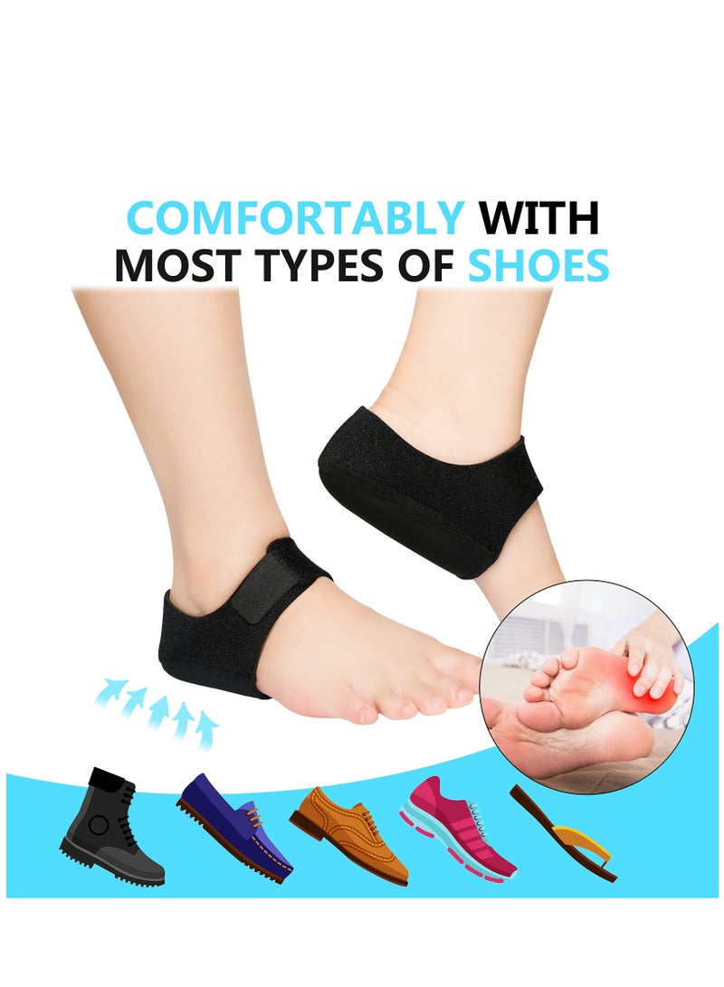 Generic 2PCS Heel Protectors/Heel Cups/Heel Sleeves Pads/Heel Cushion/Heel Support for Relieving Heel Pain Pressure From Plantar Fasciitis (Black)  - Image 5