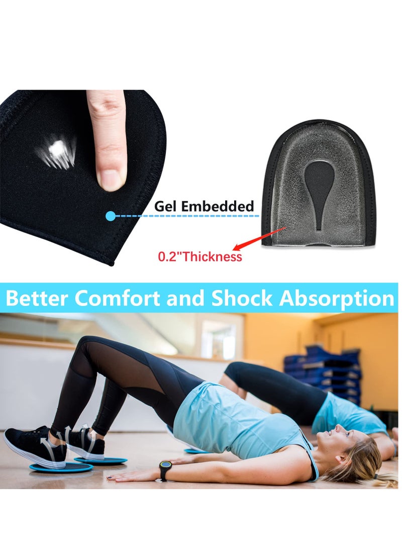 Generic 2PCS Heel Protectors/Heel Cups/Heel Sleeves Pads/Heel Cushion/Heel Support for Relieving Heel Pain Pressure From Plantar Fasciitis (Black)  - Image 3