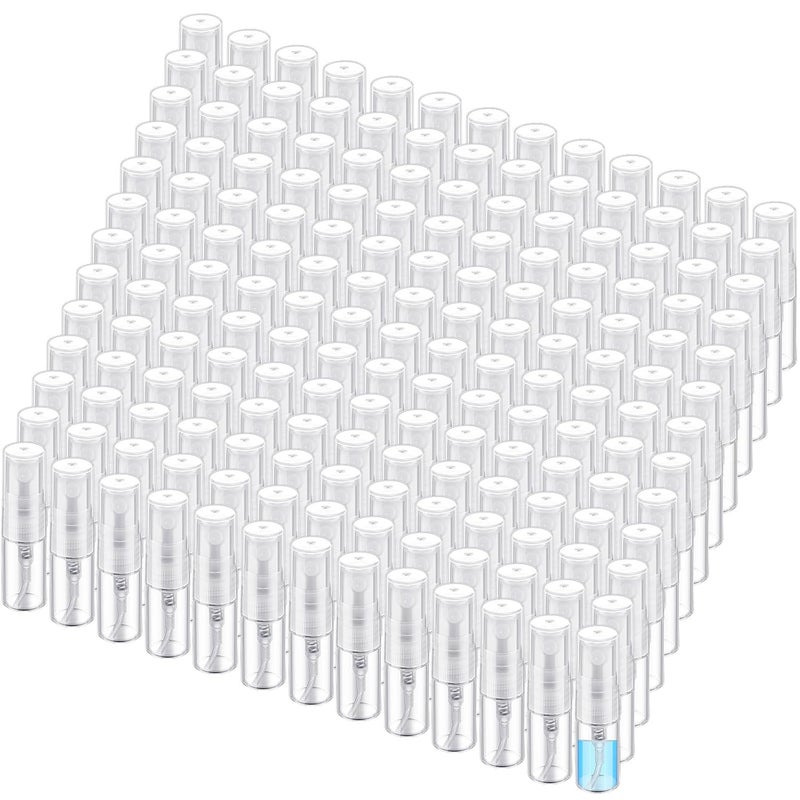 Zhehao زهاو 200 قطعة زجاجات رذاذ صغيرة زجاجية شفافة زجاجات عطر قابلة لإعادة التعبئة رذاذ عطر دقيق محمول زجاجات عينة فارغة حاويات للتنظيف والزيوت الأساسية والسفر (2 مل)