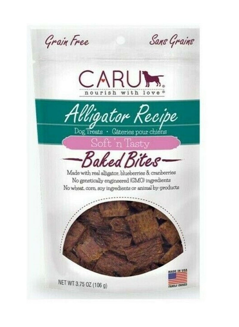 CARU - Alligator Recipe Soft 'N Tasty Baked Bites All Natural Dog Treats 106G - Image 1