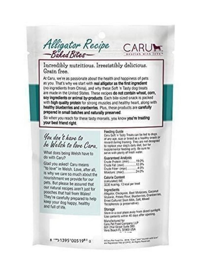 CARU - Alligator Recipe Soft 'N Tasty Baked Bites All Natural Dog Treats 106G - Image 1