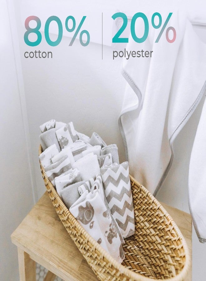 Spasilk Washcloth Wipes Set for Newborn Boys and Girls, Soft Terry Washcloth Set, Pack of 10, Gray Celestial - Image 3