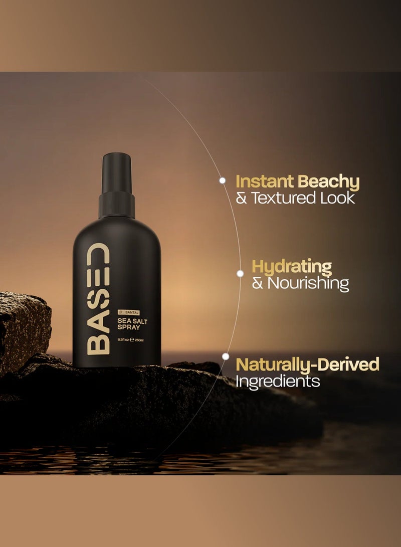 BASED Sea Salt Spray, Natural Finish Sea Salt Spray for Hair, Volume & Texture, Infused with Kelp & Vitamin B5, Light & Non-Greasy, Paraben Free, No Drying Alcohols, 8.5oz (Pack of 1) - Image 3