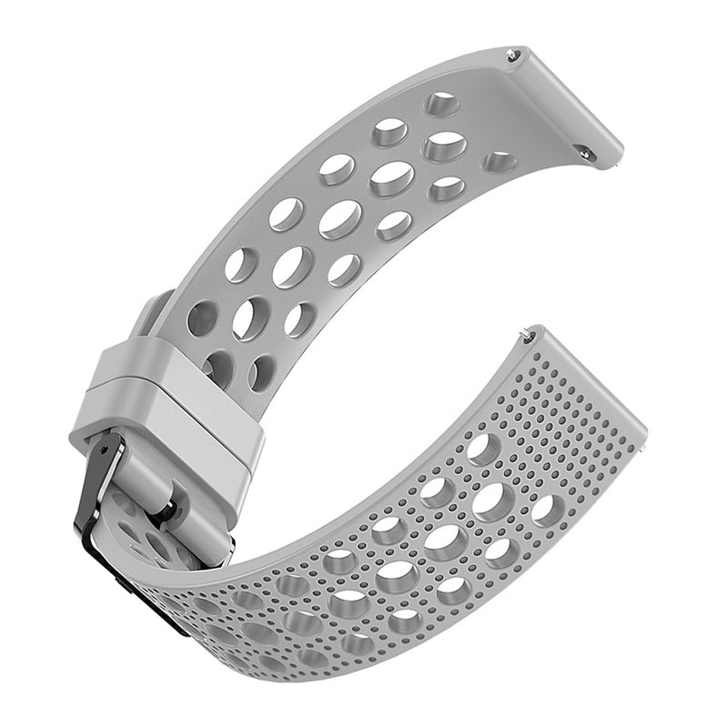 Lamshaw Compatible with Aolon Curve Smart Watch Bands, 22mm Silicone Replacement Wristbands Sport Strap with Metal Buckle for Aolon Curve 2.01" Smart Watch (Gray) - Image 2