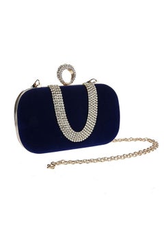 NIBEMINENT Stylish Fashion Banquet Bag Blue/Gold  - Image 3