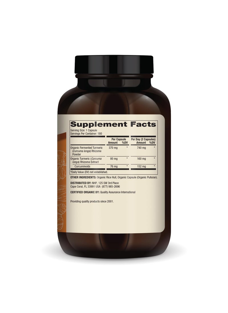 Dr. Mercola Organic Fermented Turmeric, 180 Capsules, Dietary Supplement  - Image 2