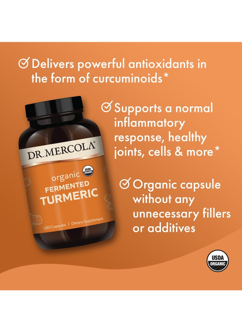 Dr. Mercola Organic Fermented Turmeric, 180 Capsules, Dietary Supplement  - Image 4