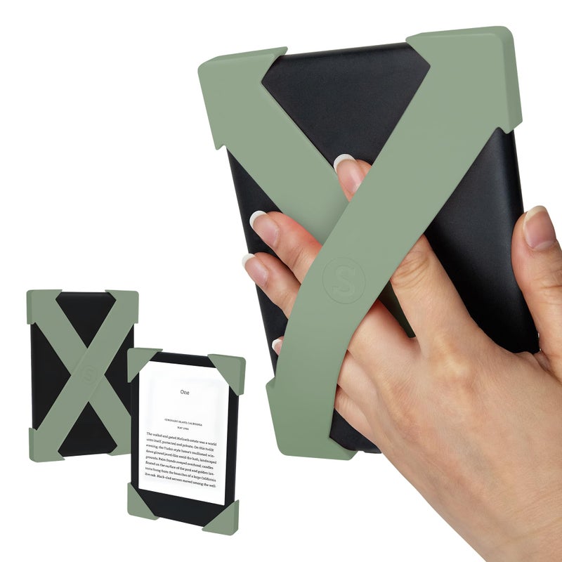 Strapsicle حزام يد بحزام لجهاز Kindle & Kobos - يناسب Paperwhite Gen 11/12 (6.8 بوصة/7 بوصة)، الإصدار المميز - Colorsoft - عبوتان - كبير - Sage - Image 1