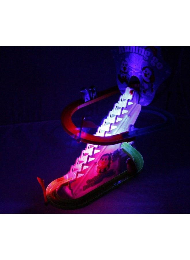 Haktoys - Arctic Fun Playful Penguin Race Set With Flashing Lights & Music On/Off Button For Quiet Play Jolly Penguin Slide Playset - Image 1