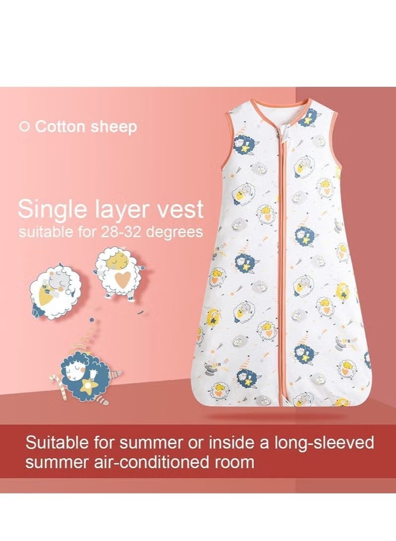 جونيس كيس نوم الطفل 100٪ قطن كيس نوم الطفل بلا أكمام جنس واحد كيس نوم الطفل الصيف - Image 2