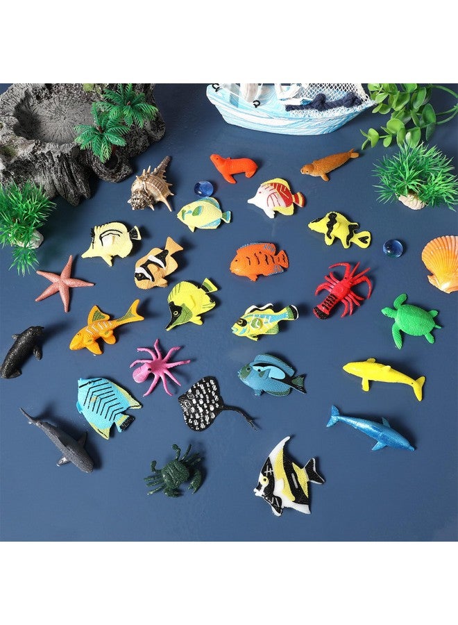 NUOBESTY 24PCS Ocean Sea Animal Figures Realistic Tropical Fish Toys Set Plastic Sea Life Creatures for Party Favors Fish Tank Decorations - Image 2