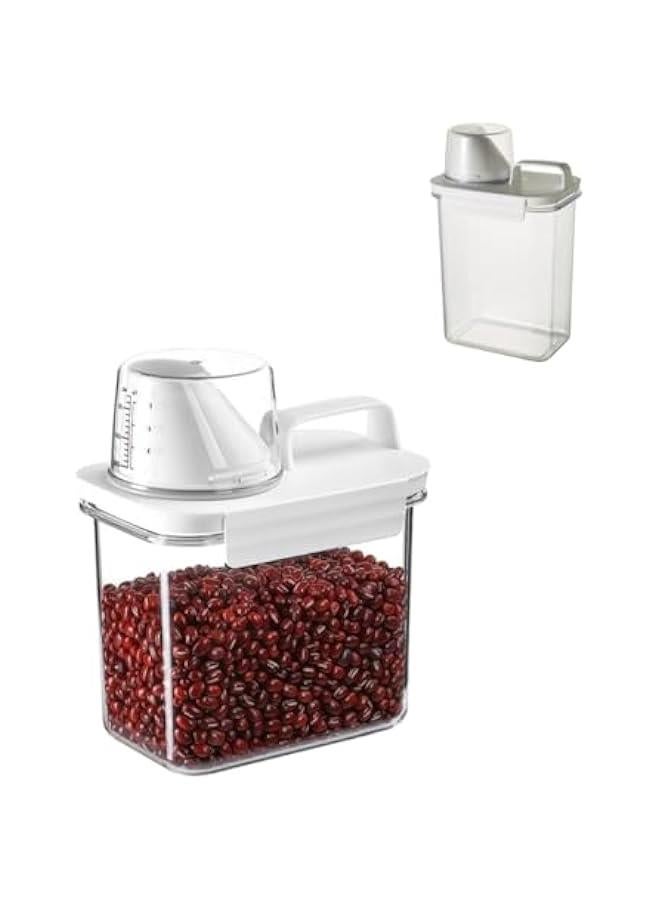 HOOKOR Rice Storage Container, Food Storage Containers with Lids, Measuring Cup Clear,Grain and Miscellaneous Grain Storage Tank, Tea and Dried Fruit Storage Tank, Sealed tank (1100ML) - Image 1
