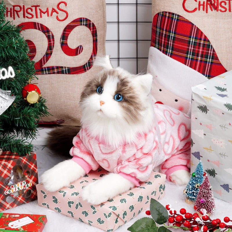 FUTERLY Dog Pajamas Valentine Fleece Dog Clothes Sweaters Small Dogs Pjs Heart Puppy Clothes Onesies Outfits Pink Puppy Pajamas for Small Medium Dogs and Cats (Pink,XXS) - Image 4