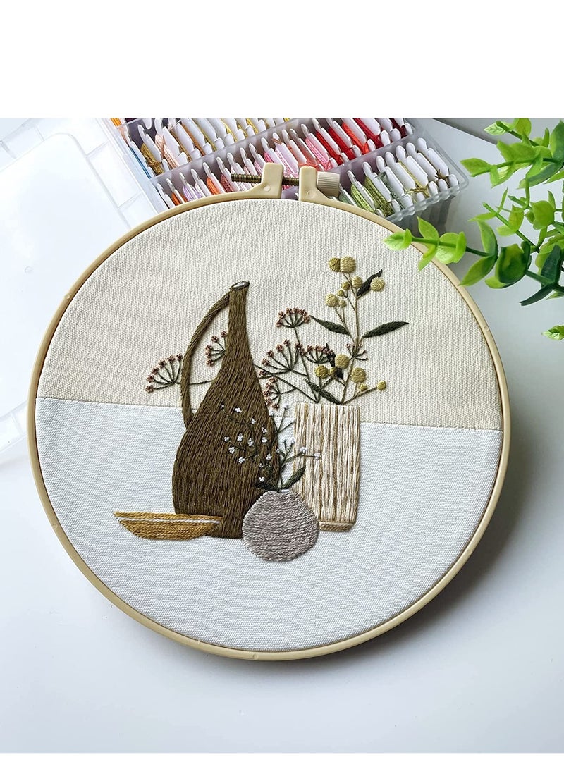 Barakah Embroidery Starter Kits for Adults Beginners with Wooden Hoops, Needles and Color Threads, Needlepoint Kit Adults, 4 Pack - Image 4