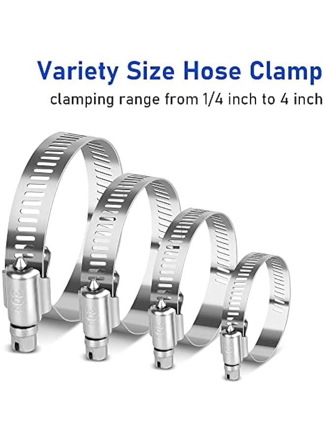 Arabest Stainless Steel Adjustable Hose Clamps Set for 1/2 - 1 Pipes, 10 Pieces Gear Clamps for Automotive Plumbing and Fuel Line  - Image 3