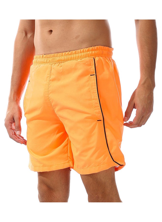 Andora - Elastic Waist Polyester Swim Short _Orange - Image 1
