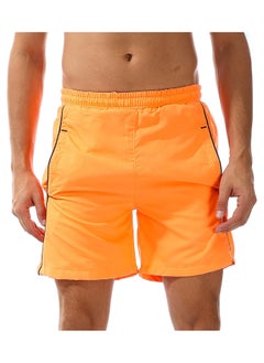 Elastic Waist Polyester Swim Short _Orange