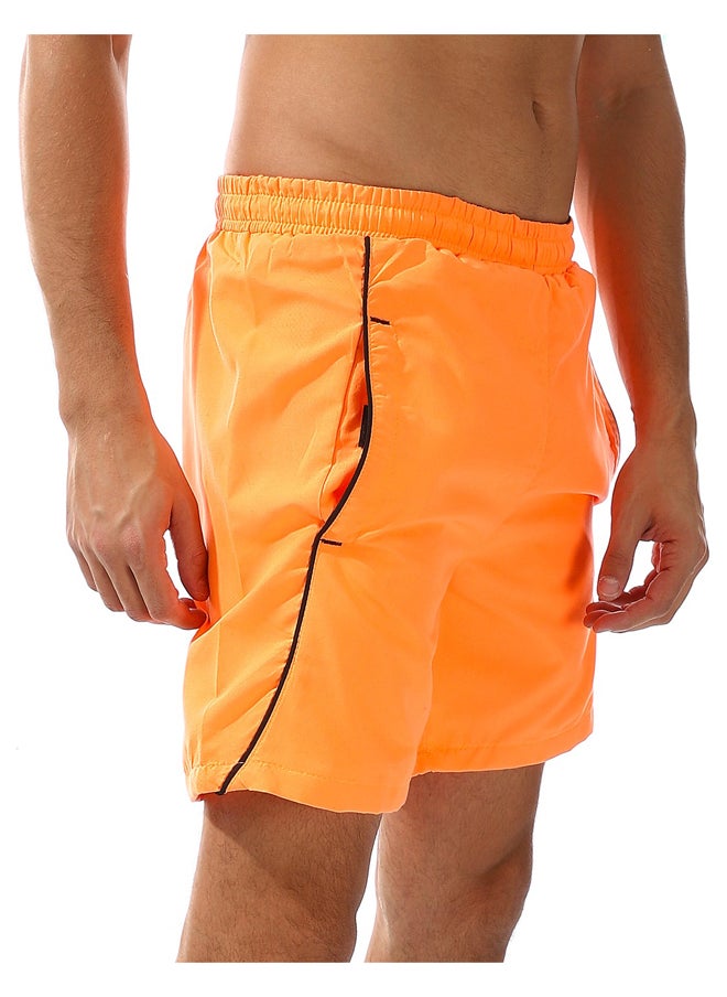 Andora - Elastic Waist Polyester Swim Short _Orange - Image 1