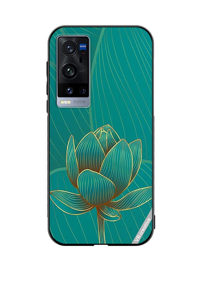 VR CREATIVE Protective Case Cover For Vivo X60 Pro Plus Green Rose Design Multicolour - Image 1