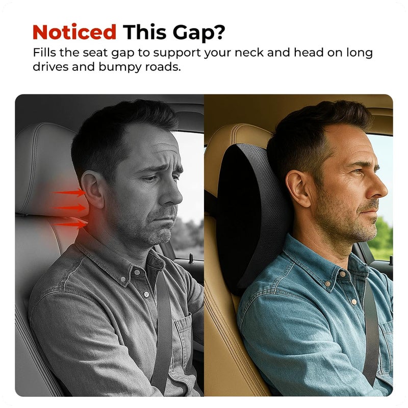 Trajectory Car Neck Rest Pillow for Car Seat I Head Rest Cushion for Neck & Cervical Comfort for Men and Women Black (As seen on Shark Tank) - Image 3