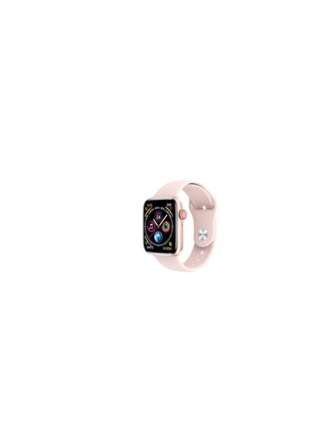 ساعة سمارت smart watch  لون بينك بطارية 180 ملي امبير مقاومة للماء قياس عدد نبضات القلب بيان بحاله الطقس والمناخ خاصية توفير الطاقه