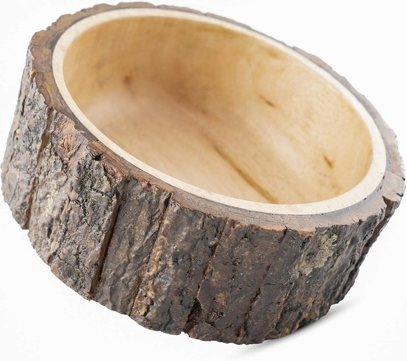 GoCraft Wood Potpourri Bowl with Tree Bark, Small, 6" Diameter x 3" Height, Wooden Decorative Bowl - Image 3