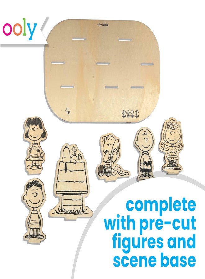 أولي مجموعة Ooly x Peanuts الخشبية للرسم ثلاثي الأبعاد - ابنِ ولون شخصيات Peanuts ثلاثية الأبعاد الخاصة بك مع 12 قلم تلوين أكريليك، وقاعدة، وتعليمات - مجموعة حرف يدوية للأطفال مع حقيبة حمل - Image 3