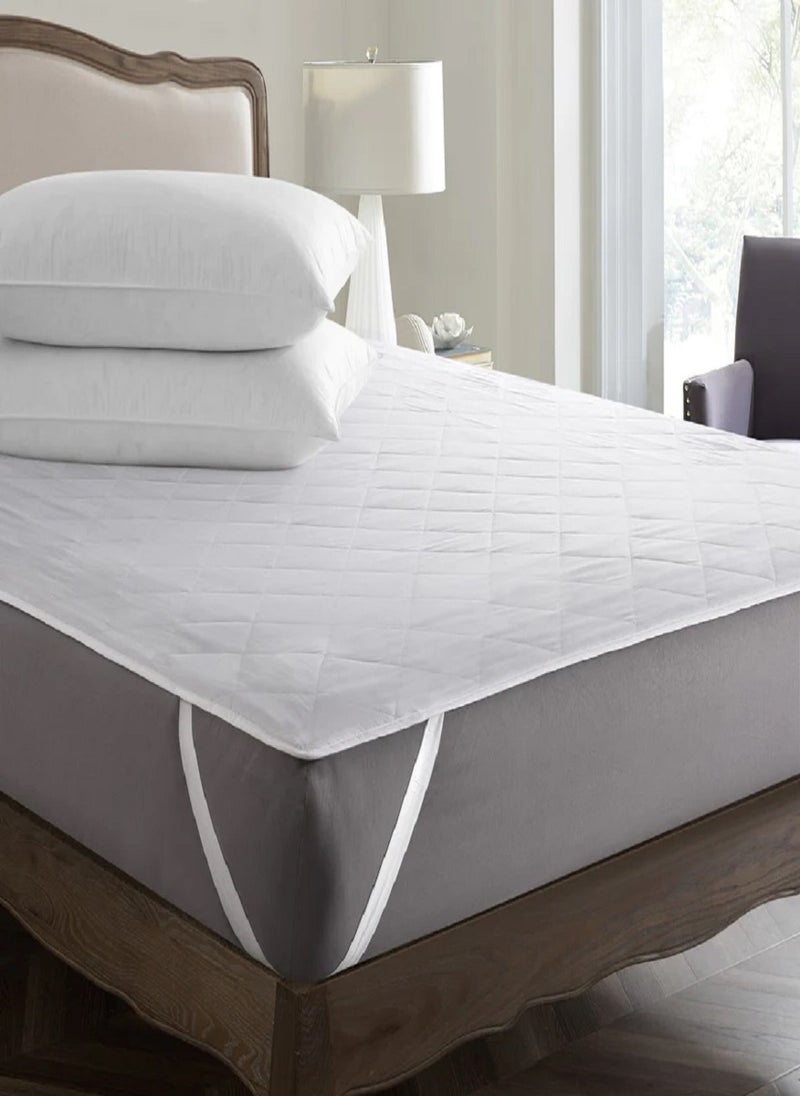 Blueberry Ultra Soft Comfort Mattress Protector Machine Washable Cotton Mattress Topper Cover 4 Corner Elastic Not Waterproof 160x200cm - Image 1