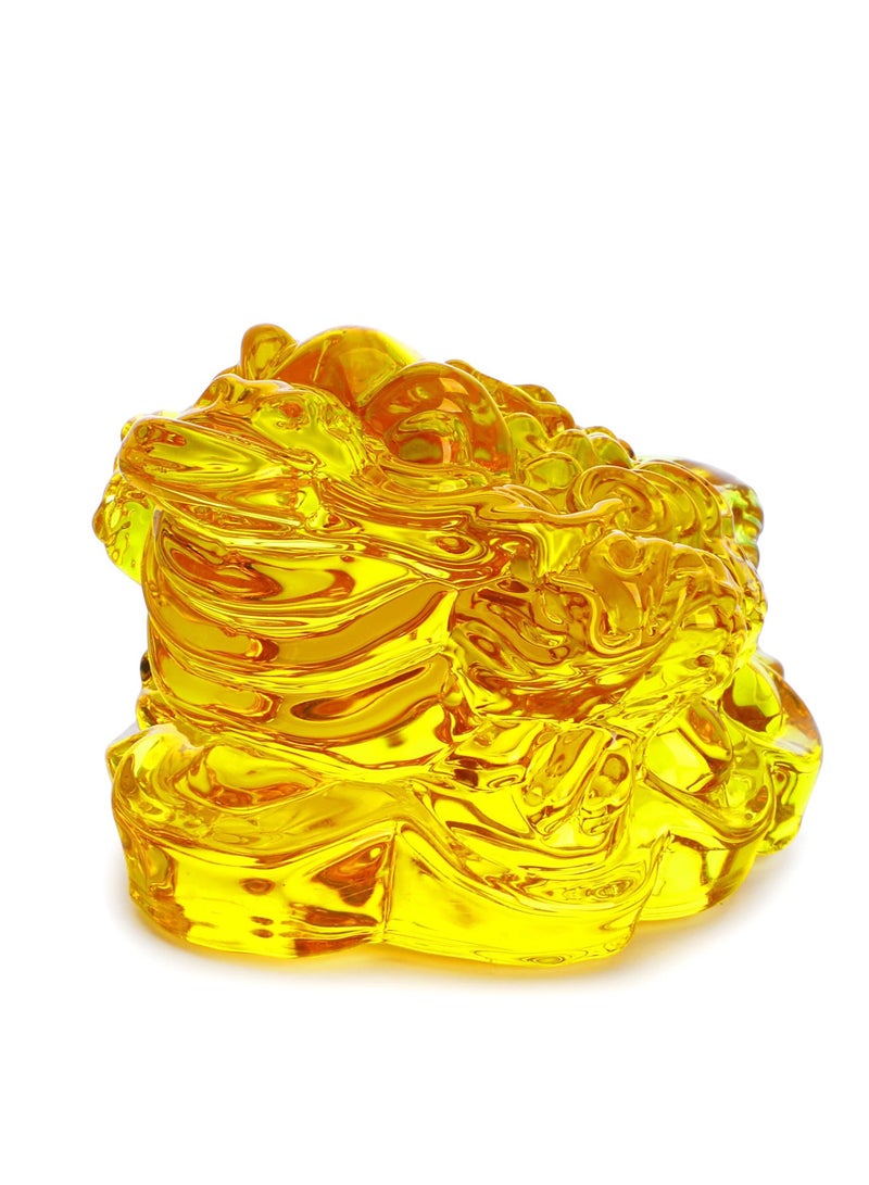 KASTWAVE 2.4inch Crystal Glass Golden Toad Figurine,Bring Wealth and Prosperity for Feng Shui, Home, and Office Decor,Lucky Gift - Image 1