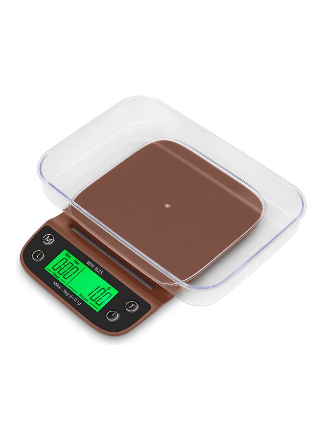 LCD High Definition Display Kitchen Electronic Scale Coffee Brown 21.00x14.8x3.7cm  - Image 1