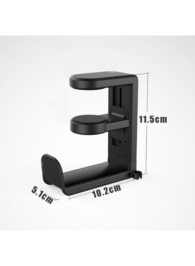 2PCS Rotating Headphone Stand,Adjustable Clamp-on Under Desk Hanger With 360 Degree Swivel & Cable Clip Organizer  - Image 2