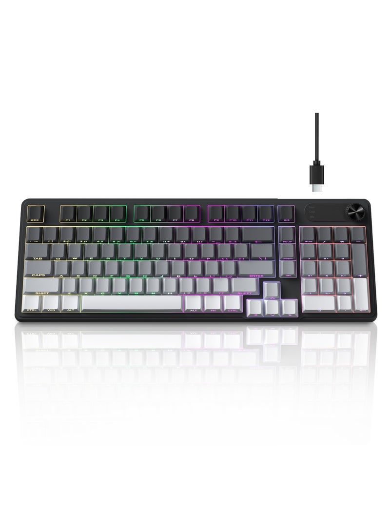 UCHUANG Mechanical Keyboard - 98 Keys - Wired - Membrane - Extreme Day - Black & White - IP98  - Image 1