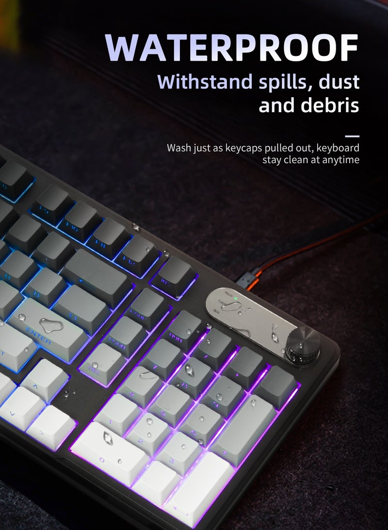 UCHUANG Mechanical Keyboard - 98 Keys - Wired - Membrane - Extreme Day - Black & White - IP98  - Image 4