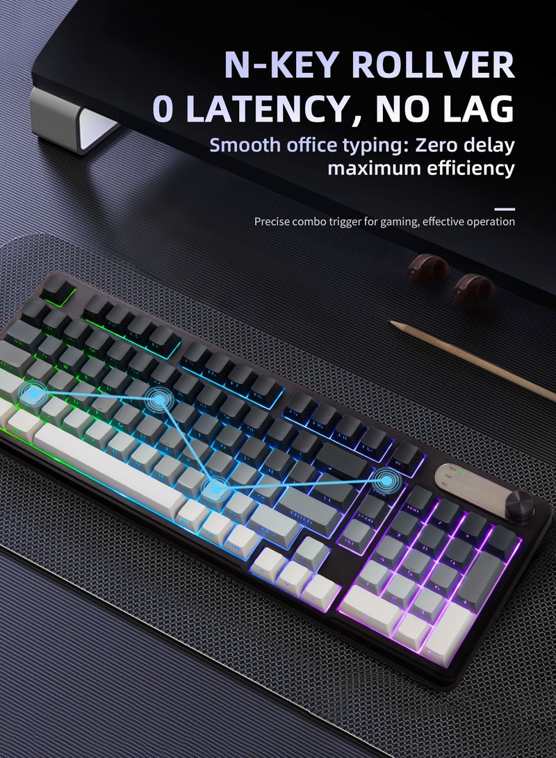 UCHUANG Mechanical Keyboard - 98 Keys - Wired - Membrane - Extreme Day - Black & White - IP98  - Image 5